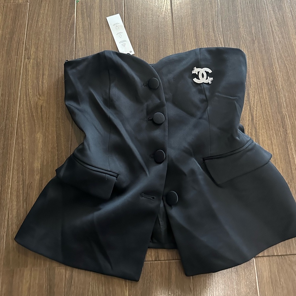 ZARA MIXED SATIN EFFECT BUSTIER
